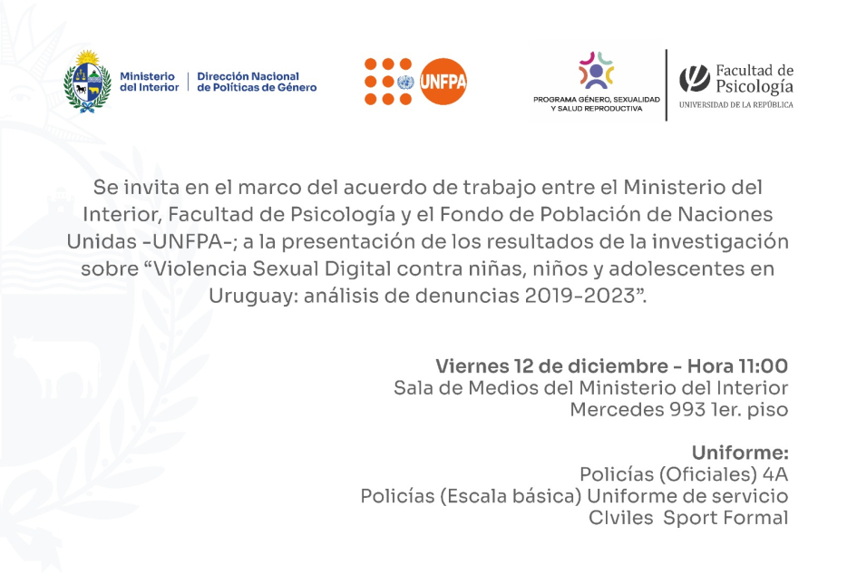 Invitación al evento, texto en el Desarrollo