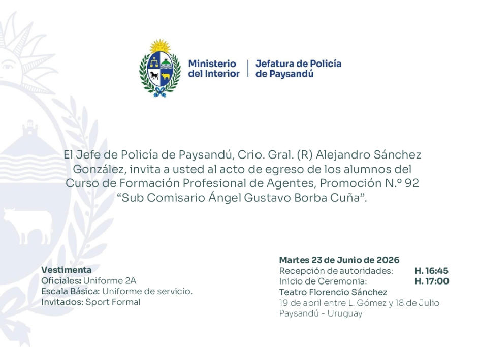 Invitación al evento, texto en el desarrollo
