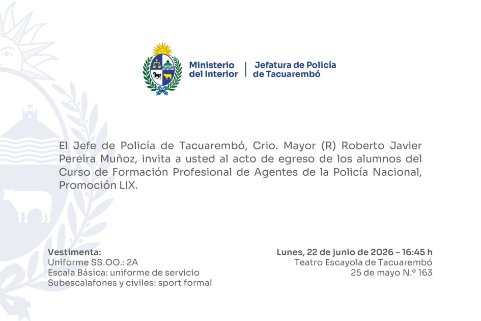 Invitación al evento, texto en el desarrollo