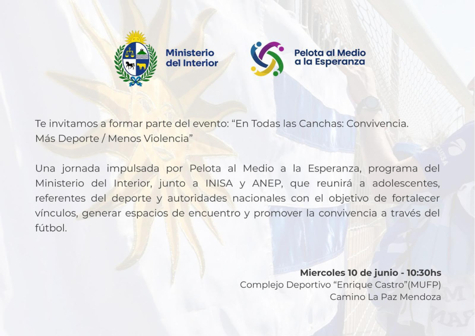 Invitación al evento, texto en el desarrollo