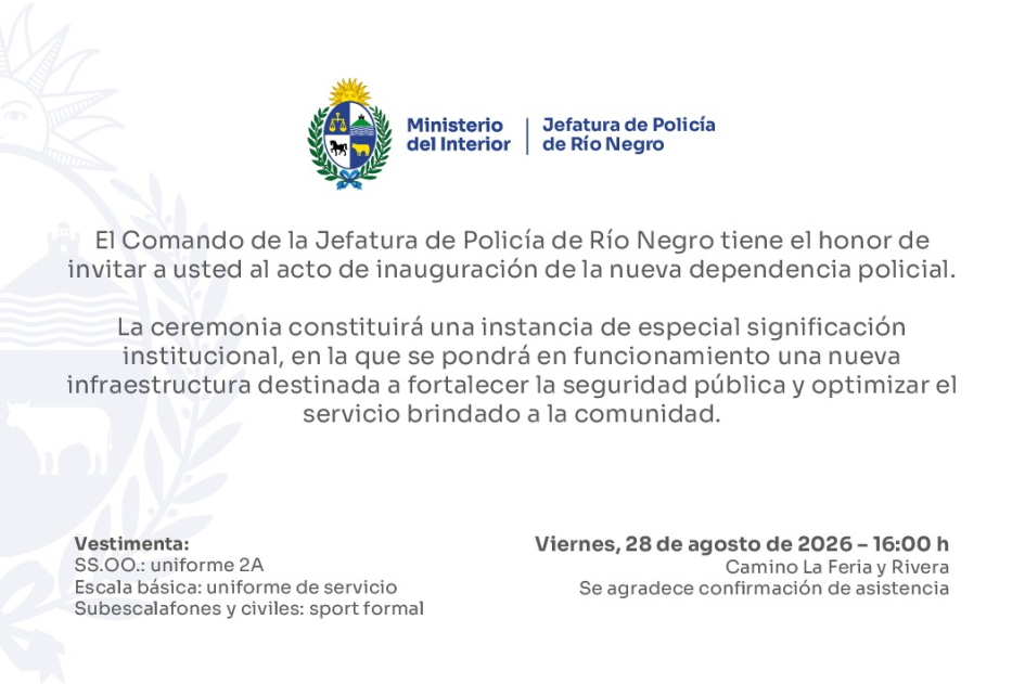 Invitación al evento, texto en el desarrollo