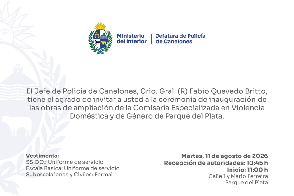 Invitación al evento, texto en el desarrollo