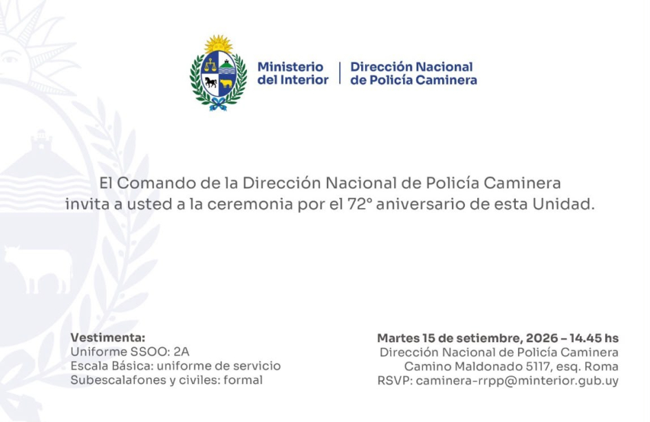 Invitación al evento, texto en el desarrollo