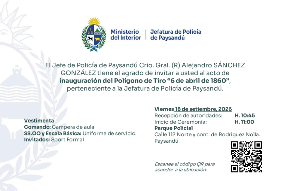 Invitación al evento, texto en el desarrollo