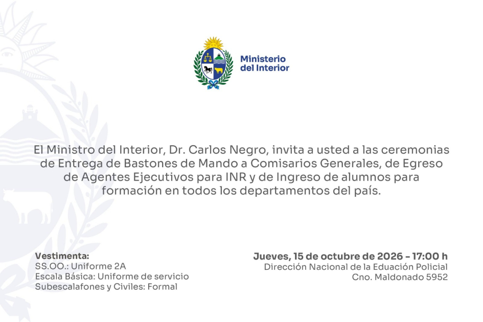 Invitación al evento, texto en el desarrollo