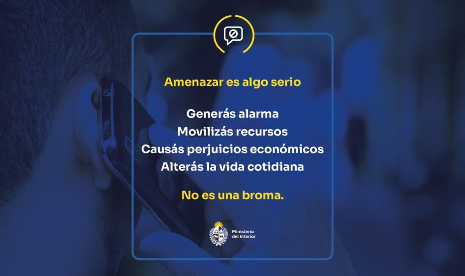 Amenazar es algo serio, no es una broma. Amenazar es algo serio, no es una broma.