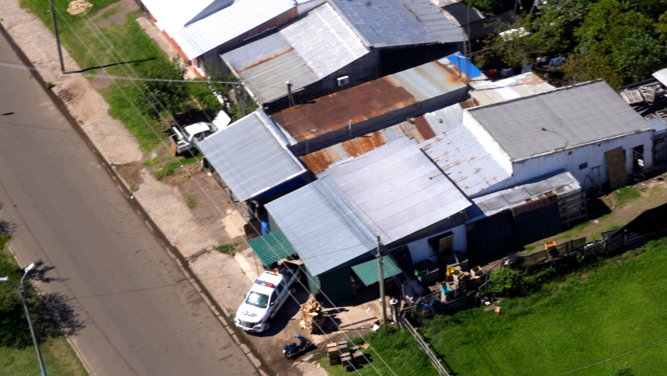 Galpones allanados Vista aérea de galpones