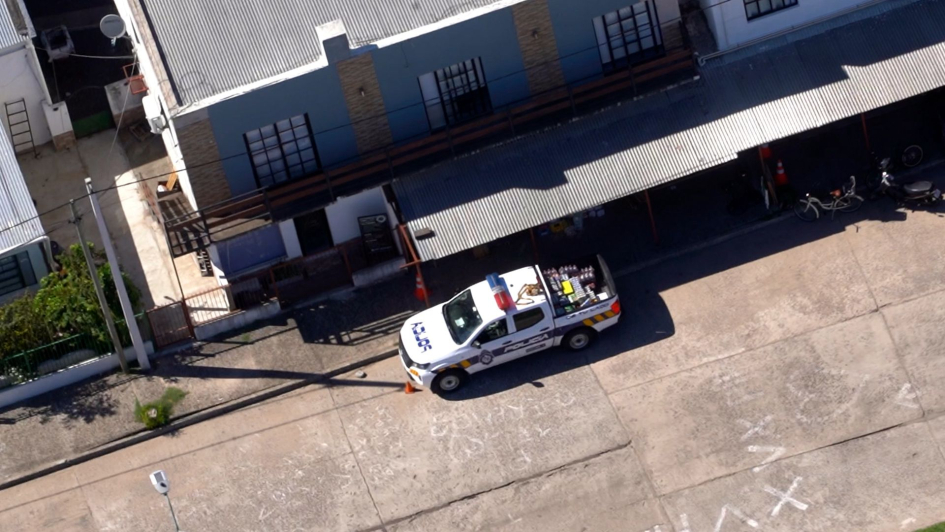 Vista aérea de los allanamientos Imagen aérea