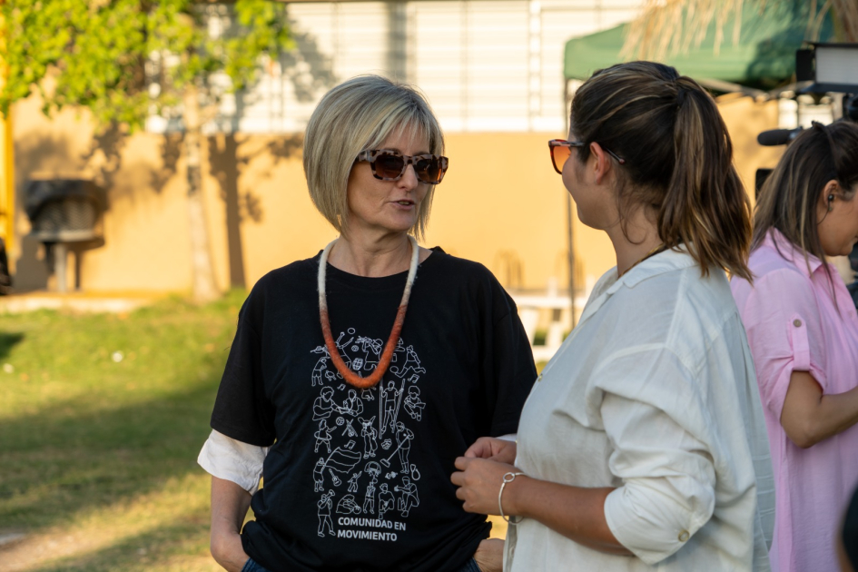 Subsecretaria Gabriela Valverde durante el lanzamiento del programa Fútbol Social 