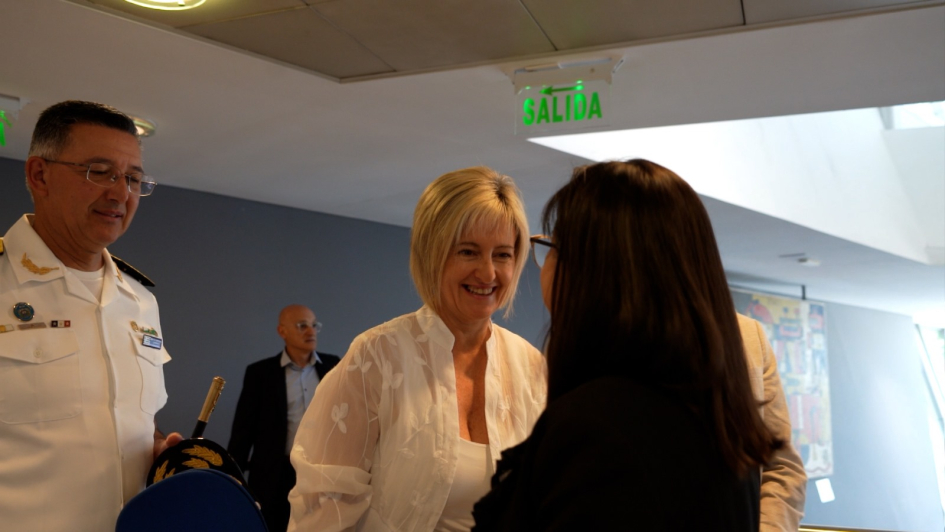 Subsecretaria y director de la Policía junto a la Directora Nacional de Migración