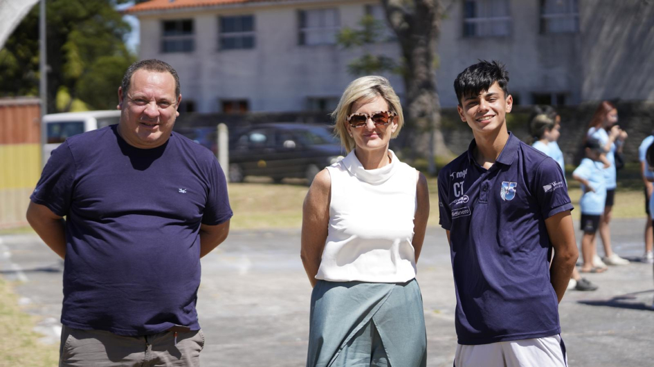 Subsecretaria, Director de Pelota al Medio y adolescente que participa del programa Subsecretaria, Director de Pelota al Medio y adolescente que participa del programa