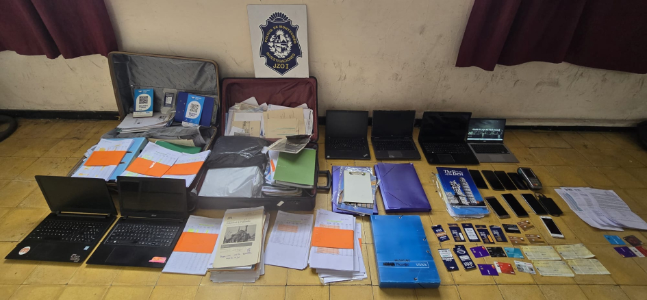 objetos incautados en el allanamiento 