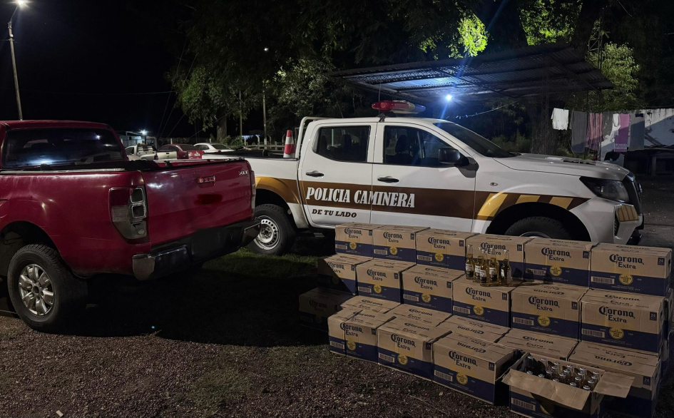 Incautación 40 cajas de cerveza.