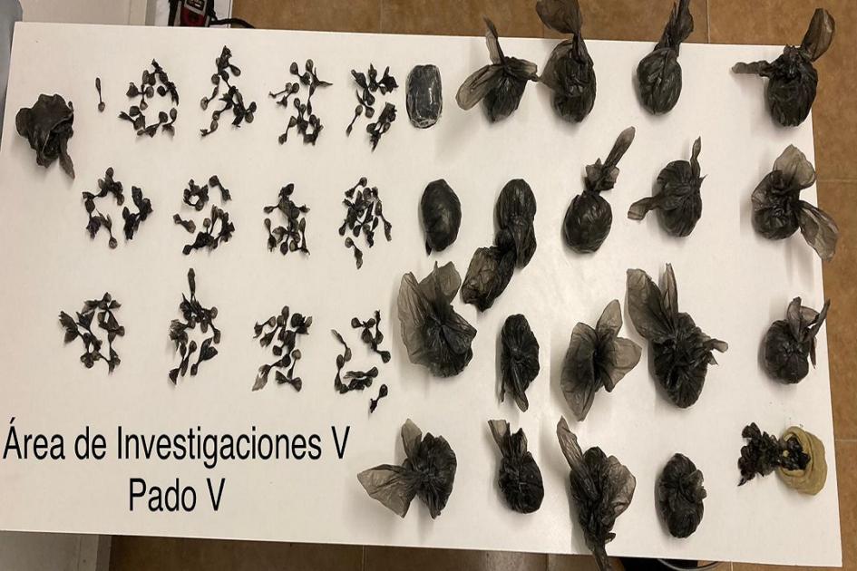 Foto de las 2.500 dosis de cocaína incautadas