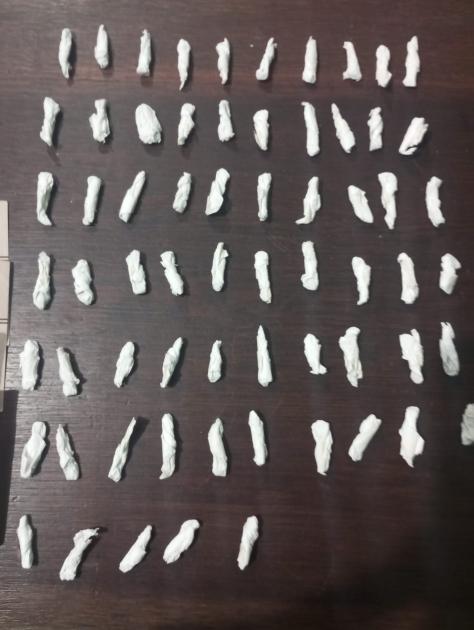 65 (sesenta y cinco) envoltorios de cocaina. 65 (sesenta y cinco) envoltorios de cocaina.