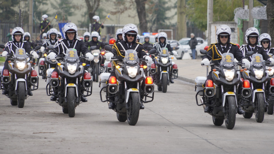 Cuerpo de Policía de Tránsito durante desfile 