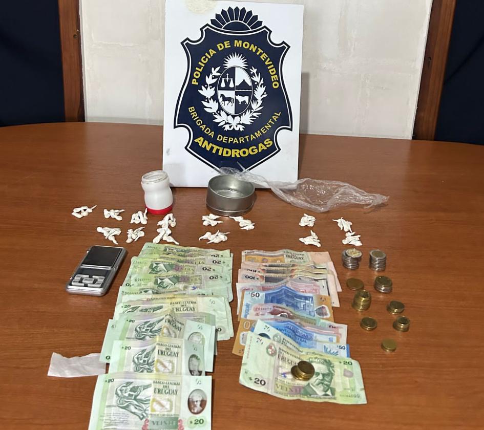droga y dinero incautado al indagado