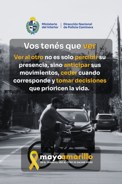 Afiche de la campaña de Policía Caminera por Mayo Amarillo