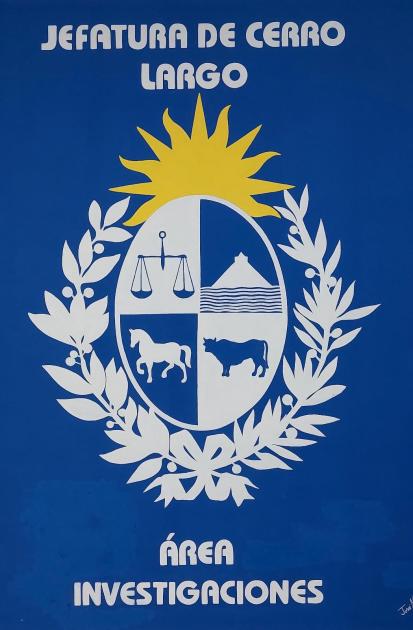 Escudo de Uruguay cartel Área de Investigaciones Escudo de Uruguay cartel Área de Investigaciones