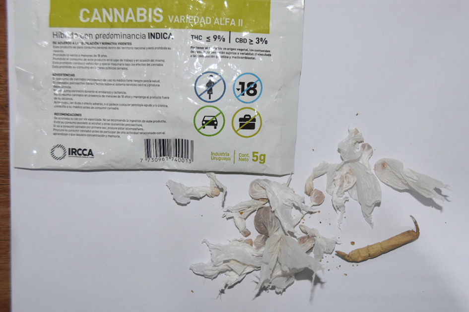 Bolsa de Cannabis con droga envuelta en nylon