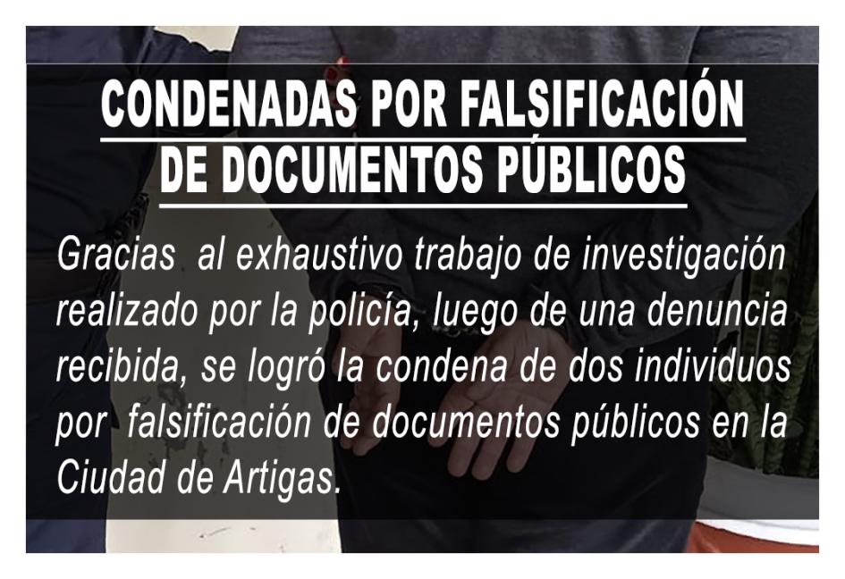 Condenadas por falsificación Condenadas por falsificación