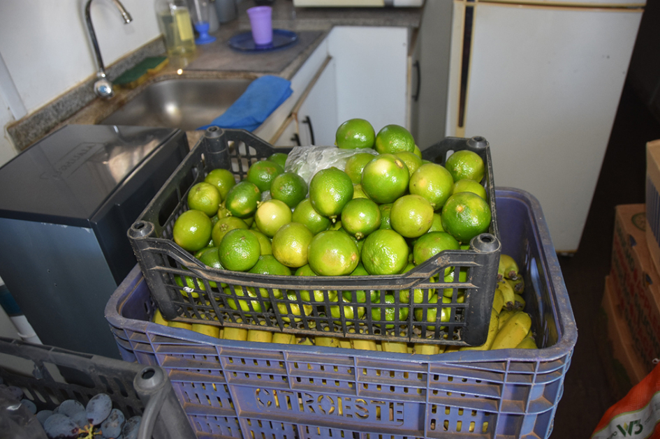 Cajas plásticas con limones.