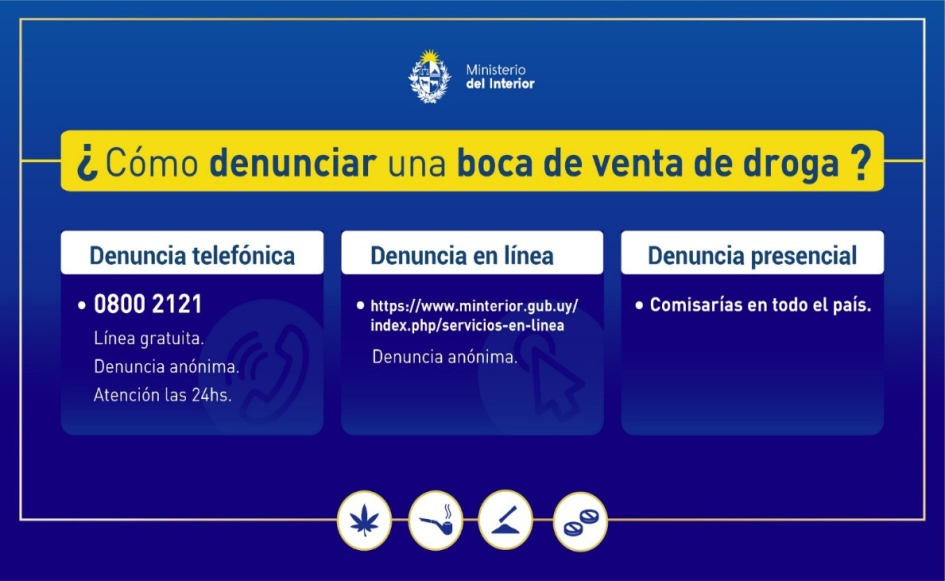 Canales de denuncias de bocas de drogas Denuncias