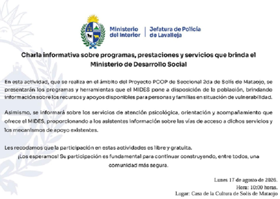 invitacion Charla PCOP Mides