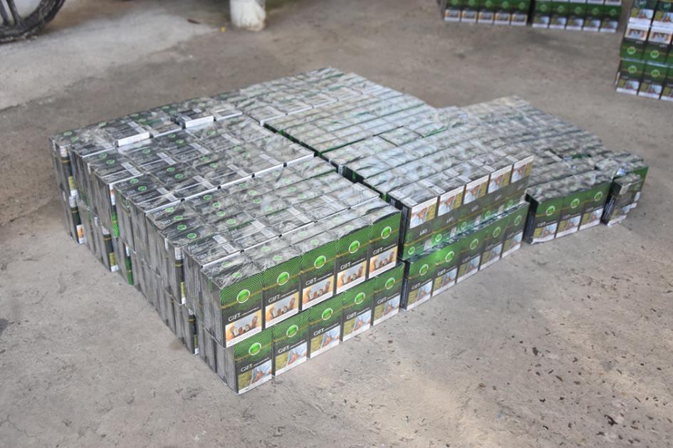 Cigarrillos de contrabando incautados. Cigarrillos de contrabando incautados.