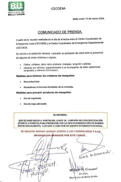 Comunicado de Prensa. Comunicado de Prensa.