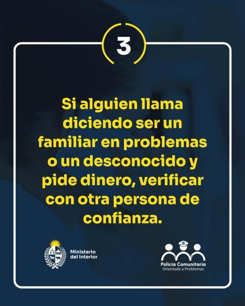 Verificar con persona de confianza Verificar con persona de confianza