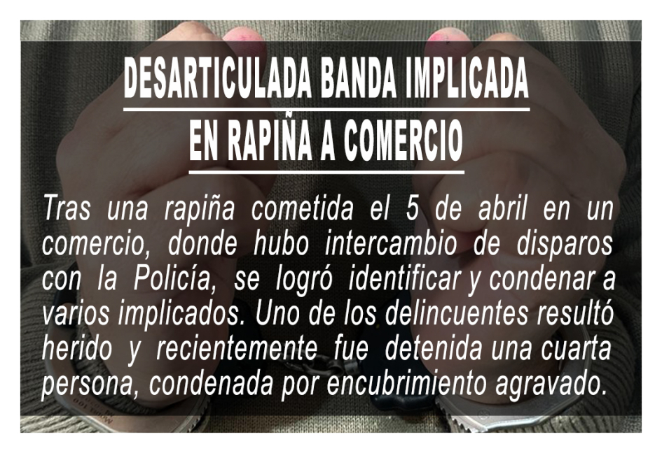 Se desarticula banda implicada en rapiña a comercio en Artigas Se desarticula banda implicada en rapiña a comercio en Artigas