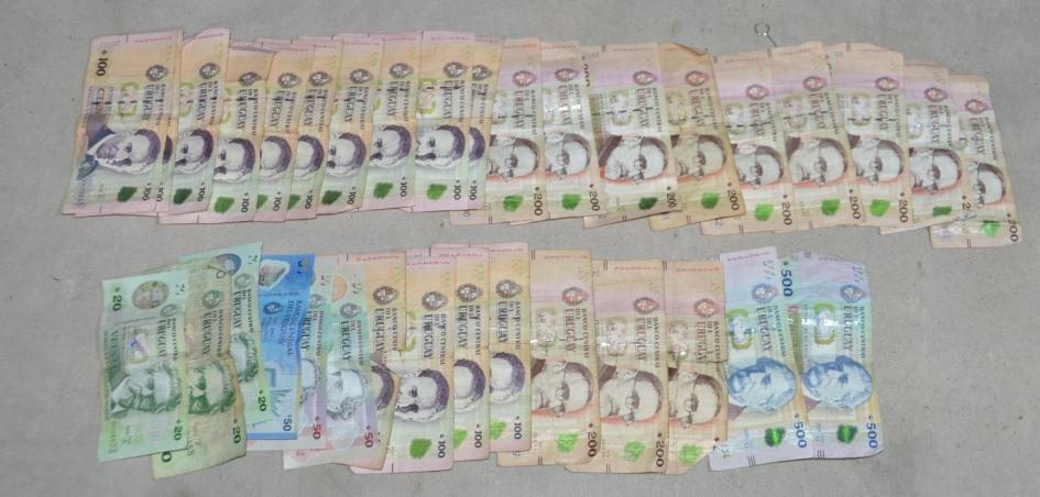 Dinero incautado en allanamientos en J.P.Varela Dinero incautado en allanamientos en J.P.Varela