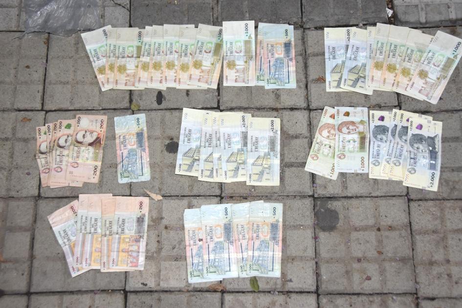 Dinero incautado. Dinero incautado.