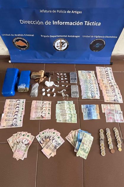 Droga y dinero incautado. Droga y dinero incautado.