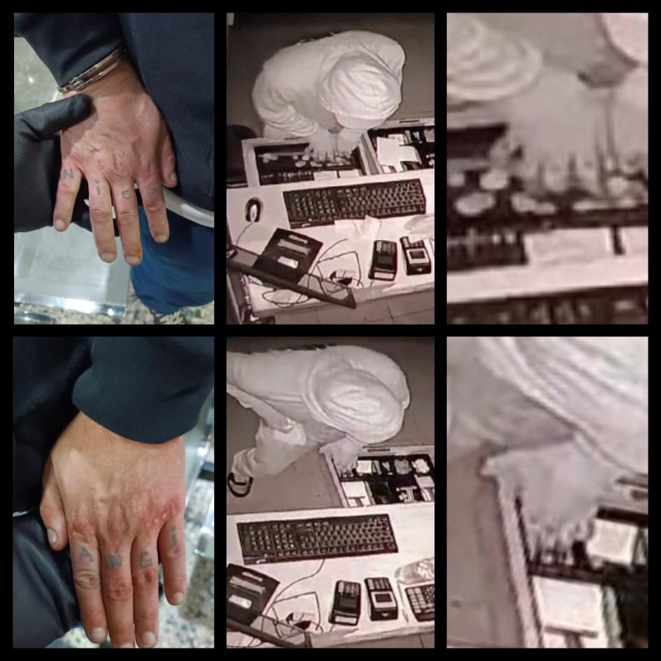 Momento en que el hombre comete el hurto foto de registro filmico del momento en que el hombre comete el hurto