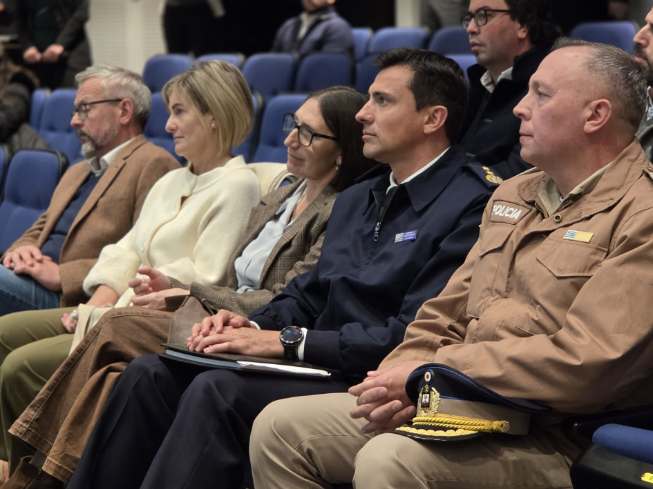 Autoridades del Ministerio del Interior durante la presentación del informe de Unasev