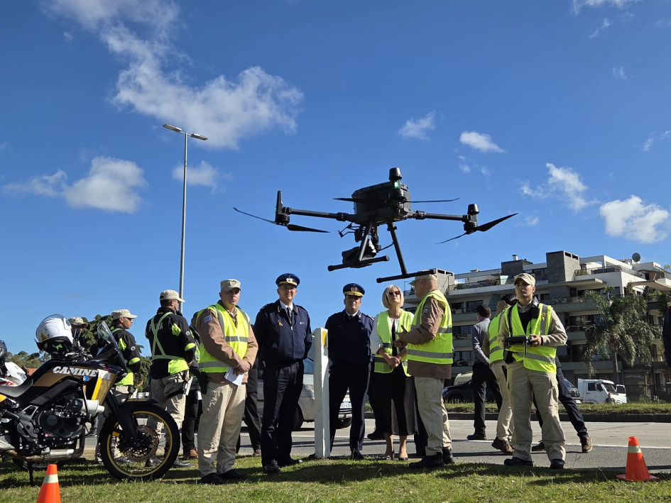 Las autoridades visualizaron el trabajo de la unidad de drones
