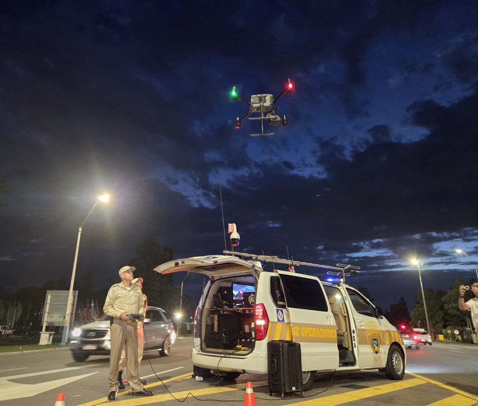 Los drones serán utilizados para la gestión del tránsito y funcionan en conjunto con la Base Móvil