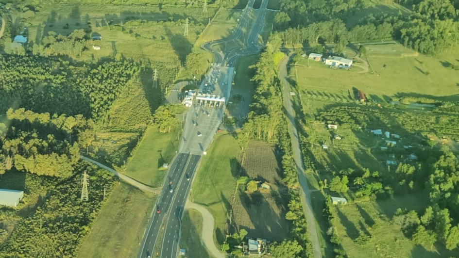 Visualización aérea del Operativo Retorno de Policía Caminera