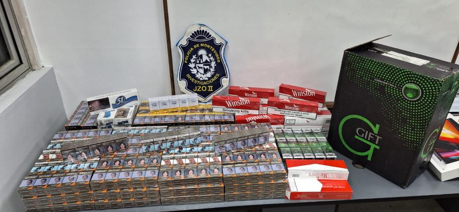 cigarrillos incautados en el allanamiento