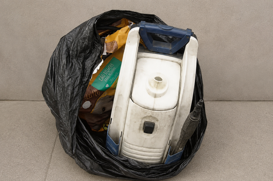 Hidrolavadora recuperada dentro de una bolsa Hidrolavadora recuperada dentro de una bolsa