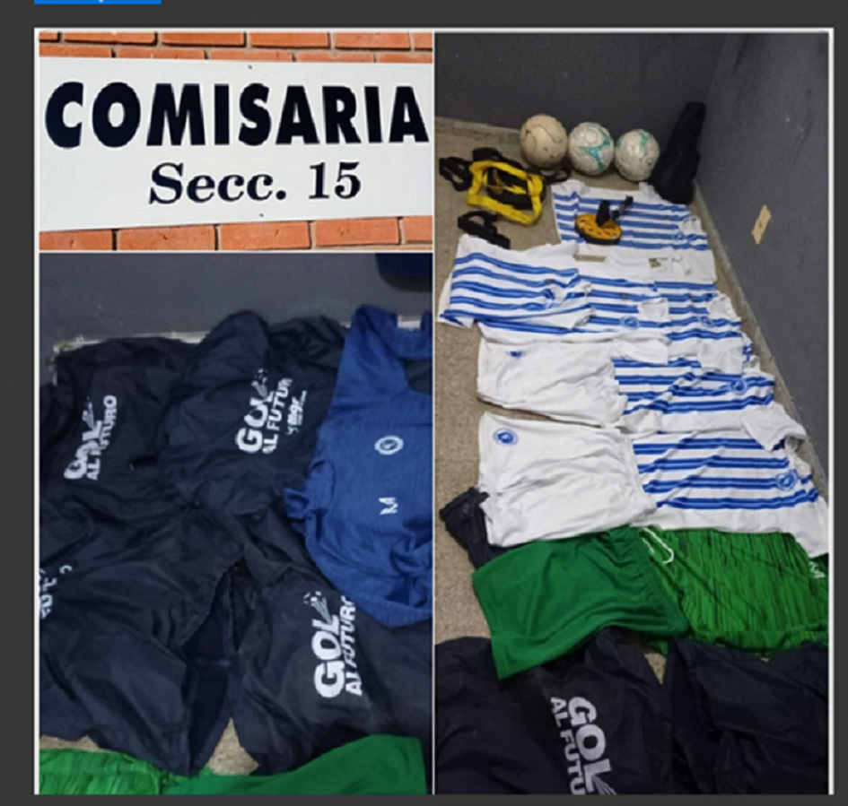 Se recuperó indumentaria deportiva hurtada del Estadio Municipal de C.L. Equipos deportivos, camperones, pelotas del Cerro Largo Fútbol Club.