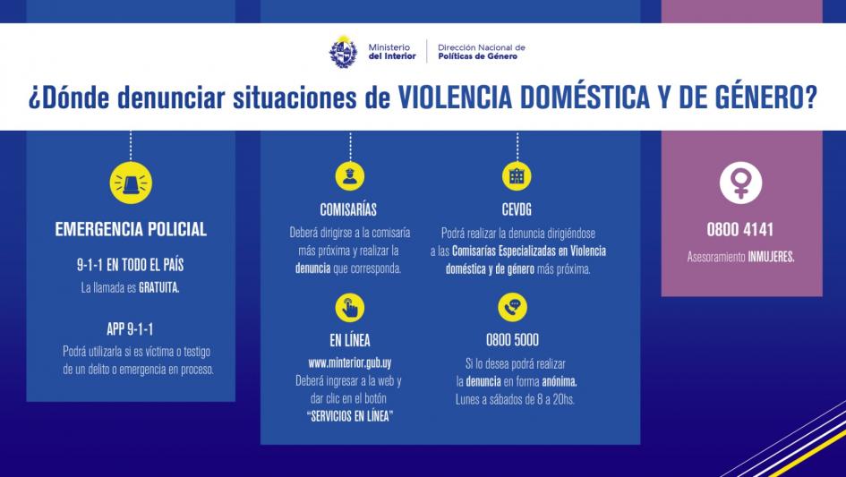 Lugares dónde podes denunciar violencia dómestica y género Podes denuncia violencia doméstica y género al 911, App, Comisarías, denuncia en línea o 0800 5000