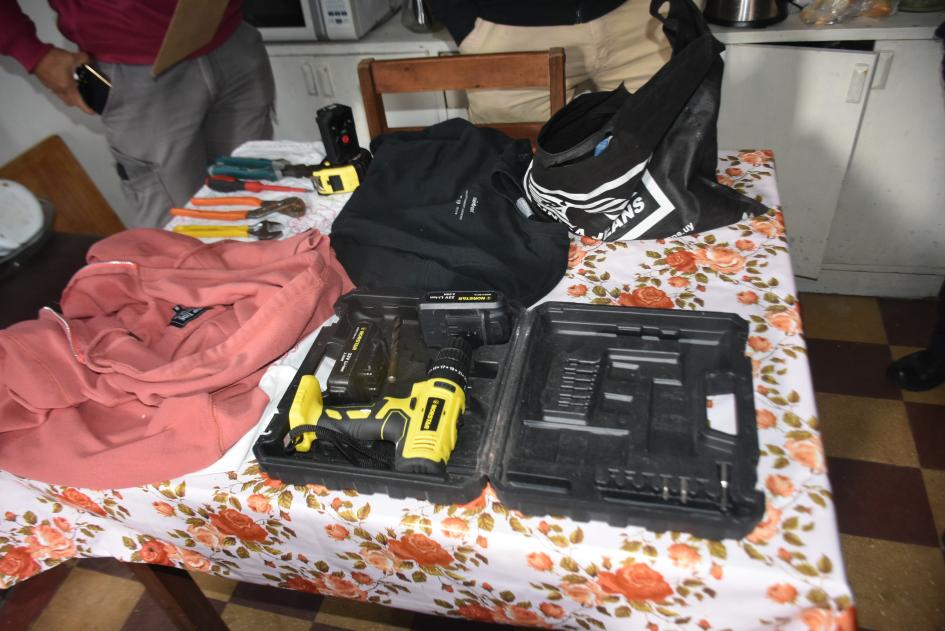 Objetos productos de hurto. Objetos incautados