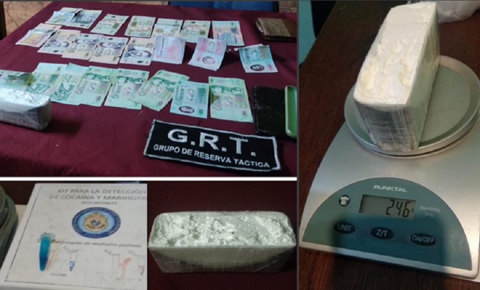 Incautación de droga y dinero a hombre en Cerro Largo. Dinero y droga.