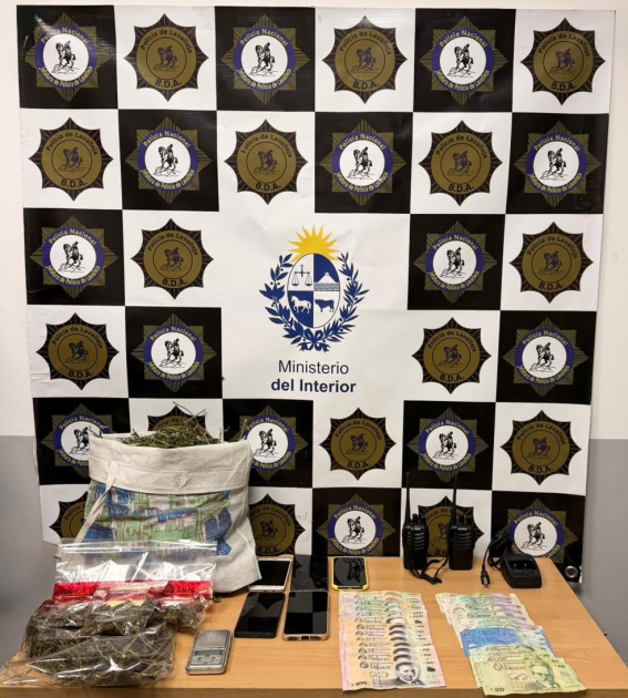 Incautacion en allanamiento de la Brigada Antidrogas de Lavalleja en barrio Filarmónica