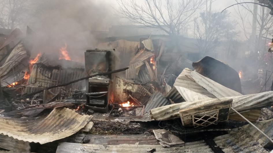 Incendio Aparicio Saravia y general Enrique Castro Casa destruida por las llamas del incendio