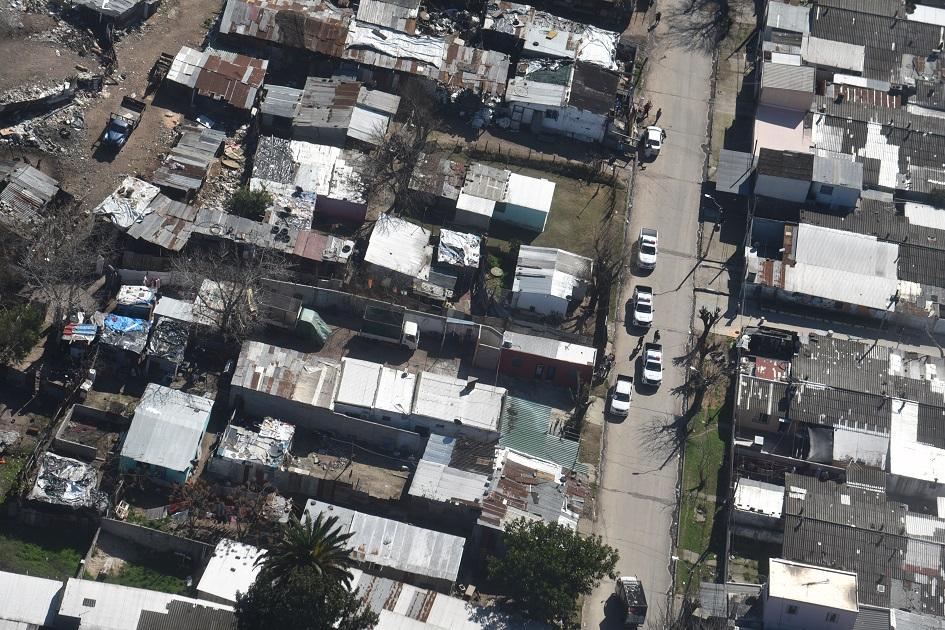 Tomas aéreas de zonas en donde se realizaron los allanamientos
