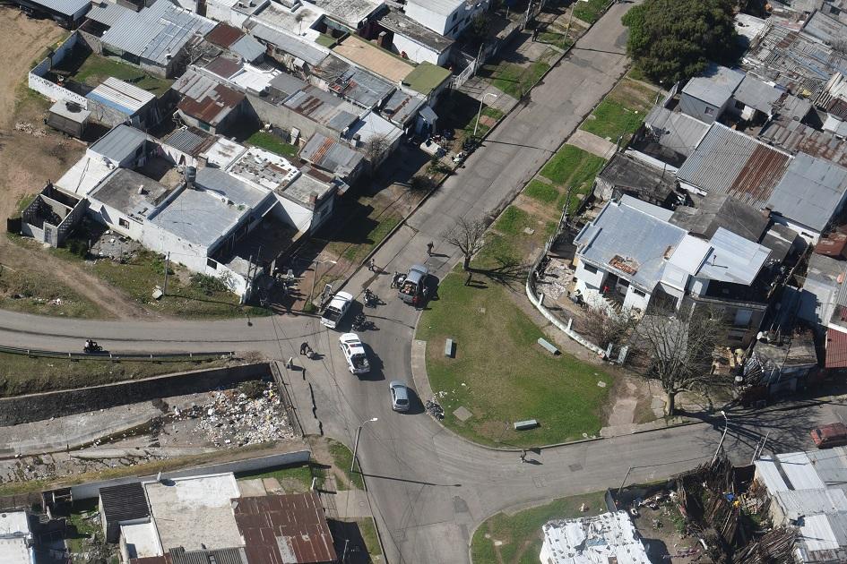 Tomas aéreas de zonas en donde se realizaron los allanamientos
